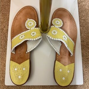 Jack Rogers Yellow and White Sandals